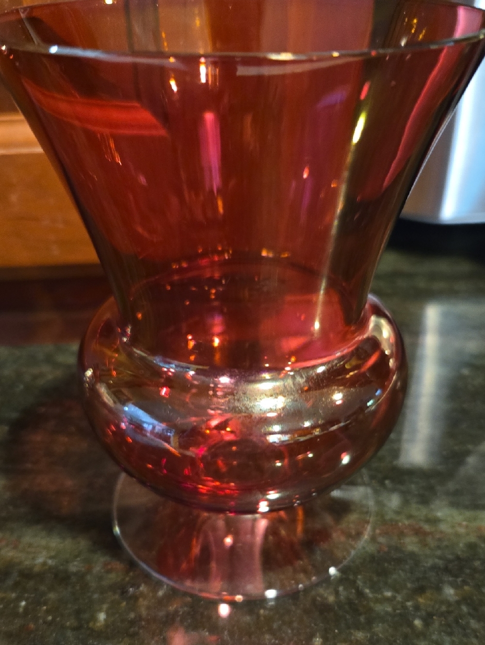 Red Glass Decorative Vase - Unbranded